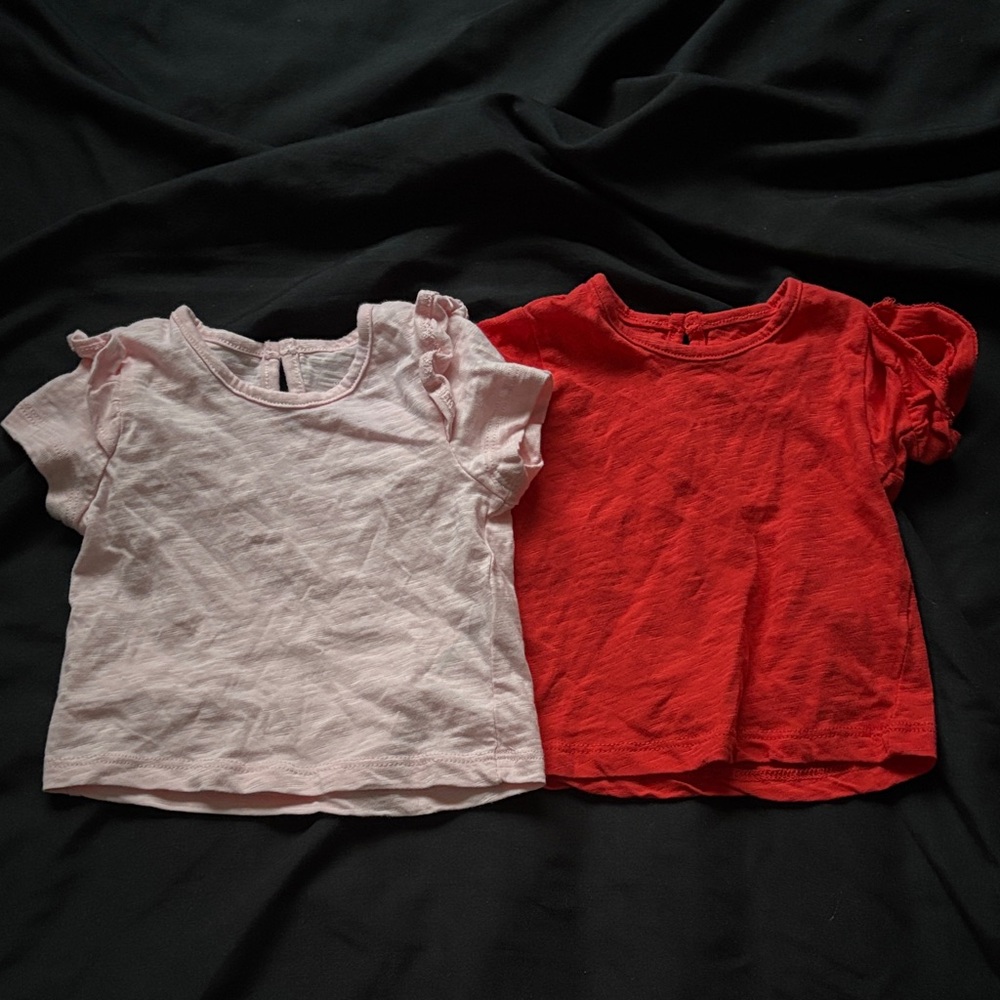 Primark Light Pink Kids Ruffle Sleeve Tee